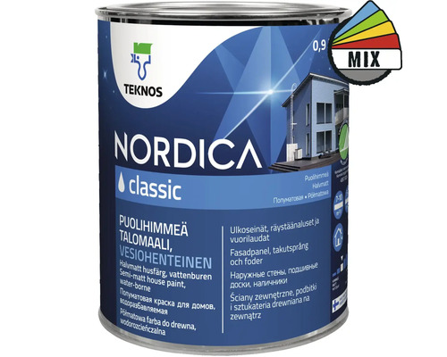 Fasadfärg TEKNOS Nordica Classic akrylatfärg vit 0,9L Färghink Teknos Nordica Classic