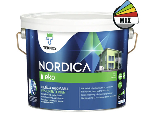 Fasadfärg TEKNOS Nordica Eko akrylatfärg vit 2,7L