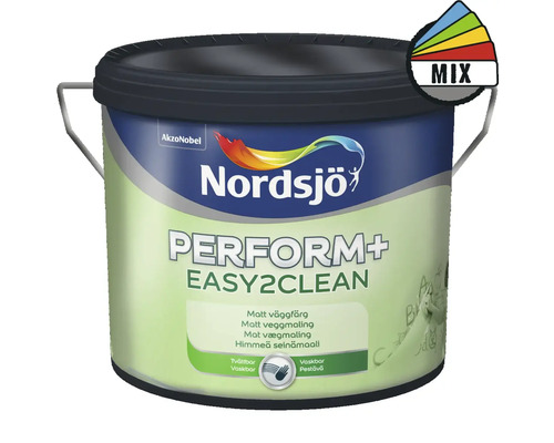 Akrylatfärg NORDSJÖ Perform+ Easy2Clean BW matt vit 2,5L Nordsjö Perform Plus Easy to Clean väggfärg hink