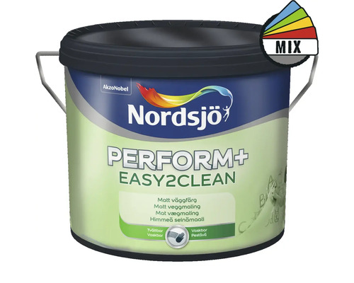 Akrylatfärg NORDSJÖ Perform+ Easy2Clean BW matt vit 10L Hink Nordsjö Perform Plus Easy2Clean väggfärg