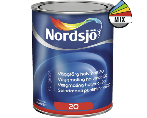 Väggfärg NORDSJÖ Original 20 BW halvmatt vit 1L Nordsjö väggfärg, halvmatt, burk