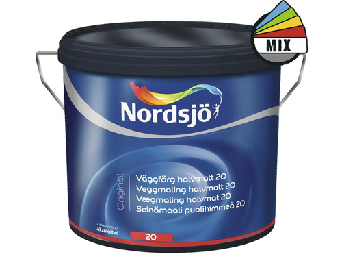 Väggfärg NORDSJÖ Original 20 BW halvmatt vit 10L Nordsjö väggfärg halvmat i hink
