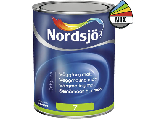 Väggfärg NORDSJÖ Original 7 BW matt vit 1L Nordsjö väggfärg matt i burk