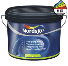 Nordsjö väggfärg matt i en blå hink med en Mix-symbol