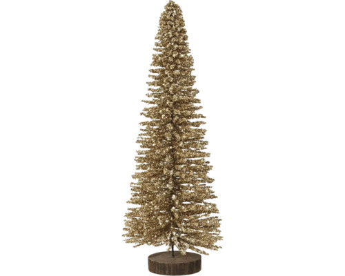 Dekorativ julgran med glitter på träfot