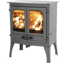 Braskamin Charnwood Island 1 svart stål gjutjärn 5 kW
