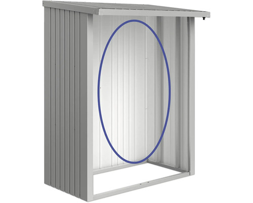 Metallförråd utan dörr