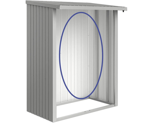 Metallförråd utan dörr