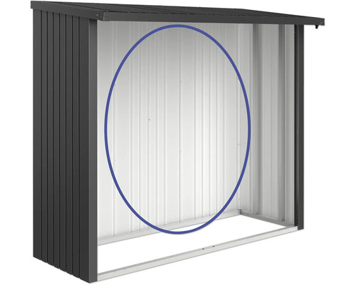 Metallförråd utan dörr