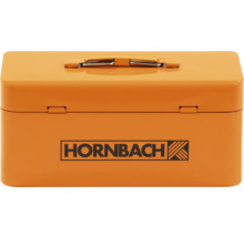 Verktygslåda i metall med Hornbach-logotyp