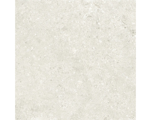 Närbild av en ljus golvplatta med marmorlook