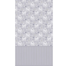 Tapet med enhörningsmönster och träpanel