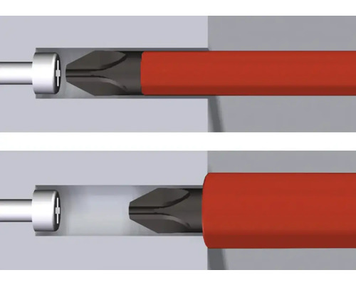 Skruvmejsel med pozidrivprofil i skruvskallen