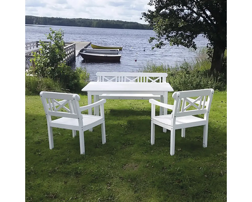Möbelset EDEN WOOD Holmsund 1st bord, 2st fåtöljer & 1st 3-sits soffa utan dynor vit Möbelset EDEN WOOD Holmsund 1st bord, 2st fåtöljer & 1st 3-sits soffa utan dynor vit