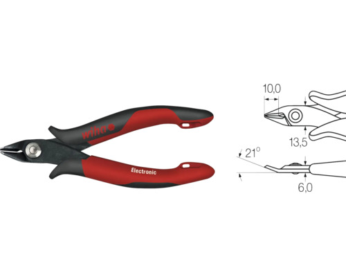 Wiha elektronisk sidavbitare med tekniska ritningar