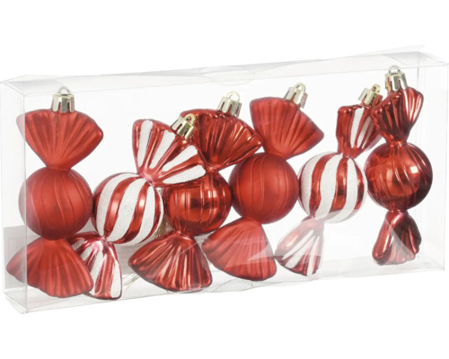 Julgranskulor i form av godis, julgransdekoration