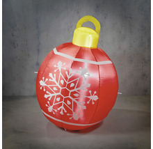 Uppblåsbar röd julgranskula med snöflingemönster