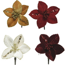 Dekorativa julstjärneklämmor med paljetter