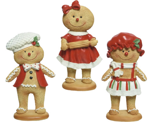 Tre pepparkaksfigurer som juldekoration