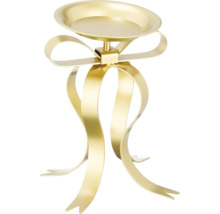 Gyllene ljusstake med rosettform
