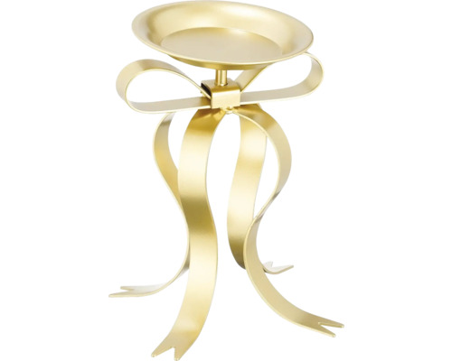 Gyllene ljusstake med rosettform