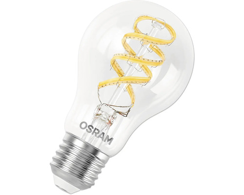 Osram logotyp på en LED-lampa med glödtråd