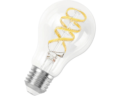 Klar LED-lampa med spiralformad glödtråd