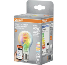 Osram Smart+ Filament Classic A 40 E27 Multicolor lampa i förpackning