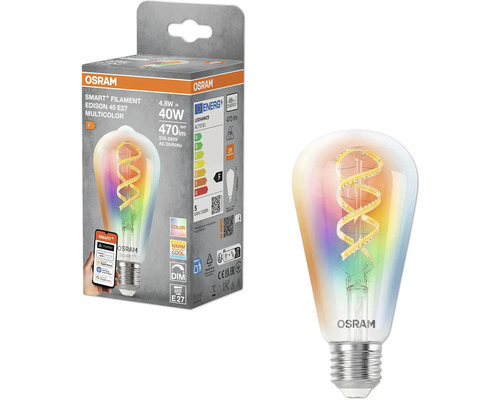 Osram Smart+ Filament Edison 40 E27 Multicolor glödlampa i kartong