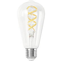 Klar LED-lampa med spiralformad glödtråd
