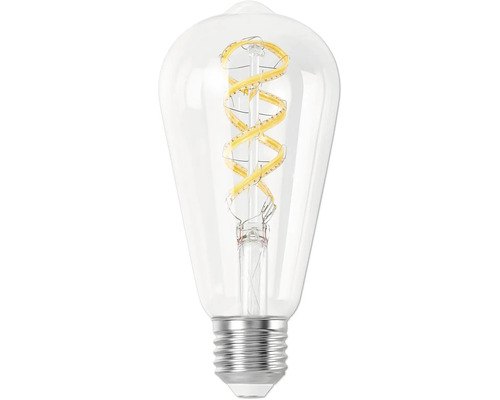 Klar LED-lampa med spiralformad glödtråd