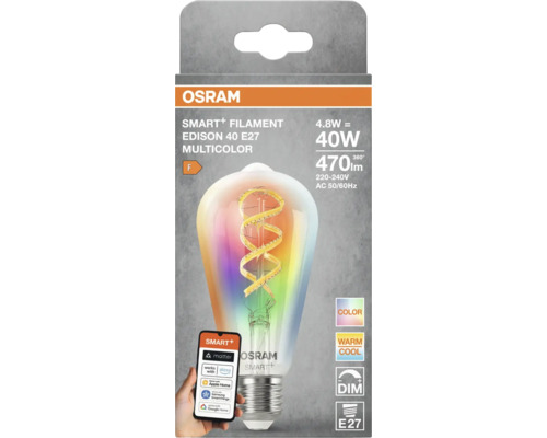 Osram Smart+ Filament Edison 40 E27 Multicolor lampförpackning