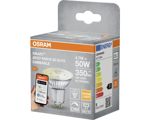 Osram Smart+ Spot PAR16 50 GU10 dimbar i förpackning