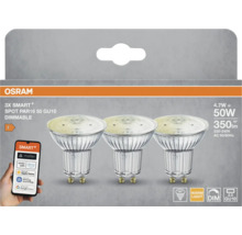 Osram 3-pack Smart+ LED-spotlights PAR16 50 GU10, dimbara