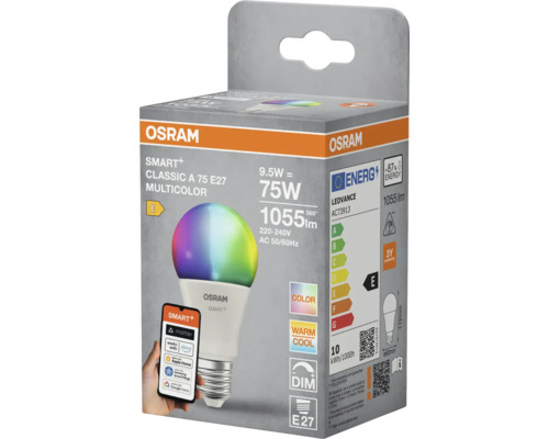 Förpackning för en Osram Smart Plus Multicolor lampa E27
