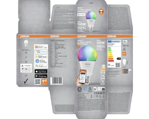 Osram Smart+ Classic A 100 E27 Multicolor förpackning