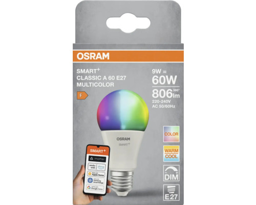 Osram Smart Plus Classic A 60 E27 LED-lampa i flera färger
