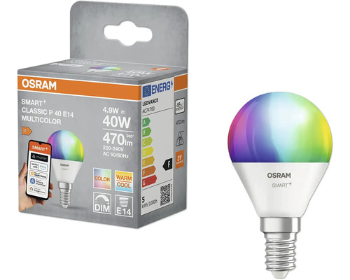 Osram Smart Plus Classic P 40 E14 Multicolor LED-lampa med förpackning