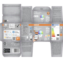 Förpackning för en Osram Smart+ Classic P 40 E14 Multicolor lampa, kompatibel med Smart Home-system