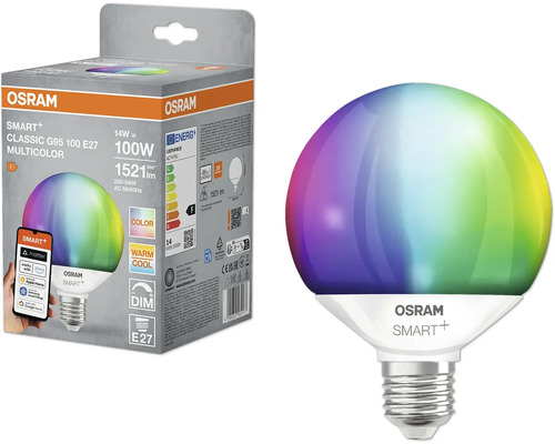 Osram Smart+ Classic G95 E27 Multicolor LED-lampa med förpackning
