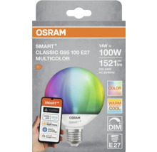 Osram Smart+ Classic G95 100 E27 Multicolorlampa med smartphonestyrning