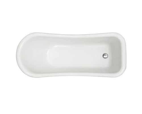 Ovanifrån en vit badkar med avlopp