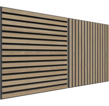 Trästaket med horisontella och vertikala ribbor