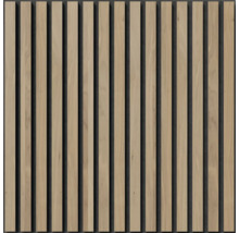 Akustikpanel med träribbor för väggdesign