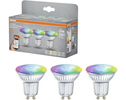 Osram 3-pack smart GU10 LED-lampor för belysning