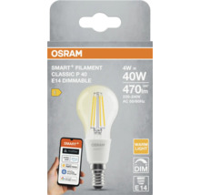 Osram Smart Filament Classic P 40 E14 dimbar glödlampa med Matter-logotyp