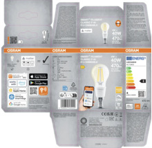 Förpackning för en Osram Smart+ Filament Classic P 40 E14 dimbar lampa