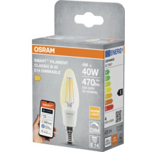 Osram Smart+ Filament Classic B 40 E14 dimbar LED-lampa i förpackning