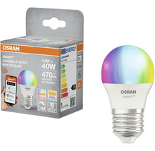 Osram Smart Plus Classic P 40 E27 Multicolor LED-lampa och förpackning