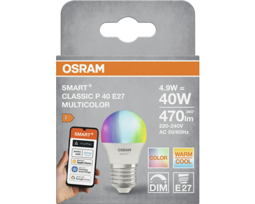 Osram Smart Plus Classic P 40 E27 flerfärgad lampa